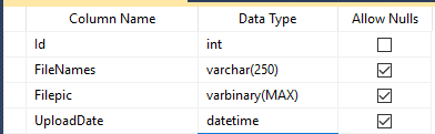 Upload file and Save Image in binary format in SQL Server